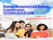 Strategic Management and Strategic Competitiveness