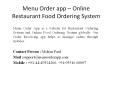 Menu Order App - Restaurant Online Ordering System PowerPoint PPT Presentation