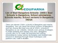 best bangalore schools 2000+ in Bangalore, school reviews, schools nearby, school admissions Bangalore. PowerPoint PPT Presentation