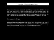 Find How to Promote Your IOS App?
