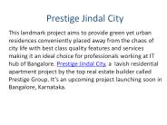 Prestige Jindal City Bangalore