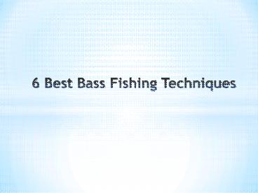 6 Best Bass Fishing Techniques