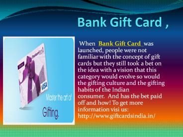 Bank Gift Card ,