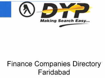 Finance Companies Directory Faridabad (1)