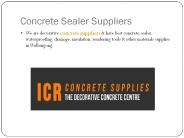Concrete Sealer Suppliers