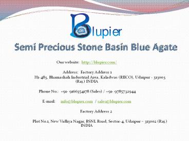 Semi Precious Stone Basin Blue Agate