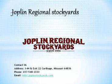 Livestock Market, Auction & Cattle Sales - Joplinstockyards