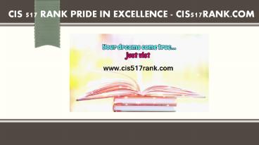CIS 517 RANK Pride In Excellence /cis517rank.com