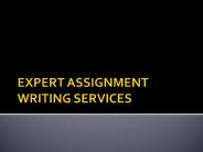 Expert Assignment Writing Services
