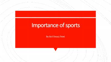 Importance of sports
