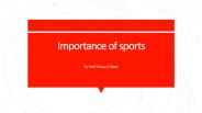 Importance of sports