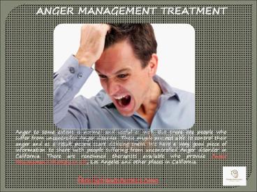 Anger Management Therapists Treatment in CA
