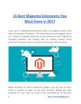 15 Best Magento Extensions You Must Have in 2017 PowerPoint PPT Presentation