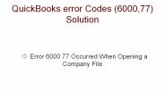 QuickBooks Error Code 6000,77