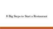 8 Big Steps to Start a Restaurant