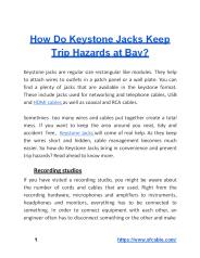 How Do Keystone Jacks Keep Trip Hazards at Bay