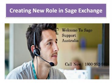 Creating New Role in Sage Exchange