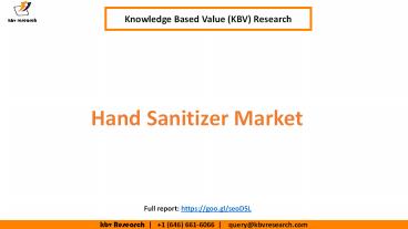 Hand Sanitizer Market Growth