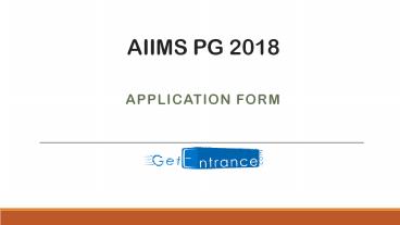 AIIMS PG 2017 Application Form Online