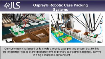 Case & Tray Packing | JLS Automation