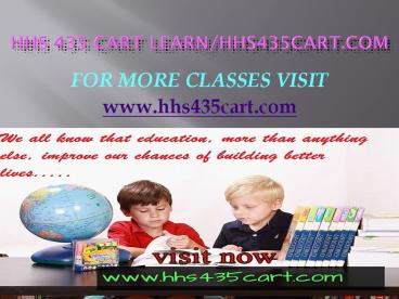 HHS 435 CART Learn/hhs435cart.com