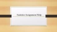 Statistics Assignment Help