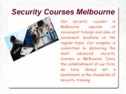 Security courses melbourne