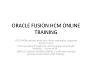 oracle fusion HCM online  training.
