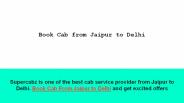 Jaipur to Delhi taxi service