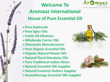 Aromaaz international is the best Organic Essential Oils suppliers