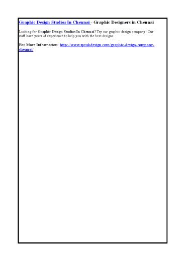 Graphic Design Studios In Chennai - Graphic Designers in Chennai