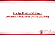 Job Application Writing – Some considerations before applying