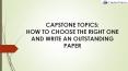 Capstone Topics: How to Choose the Right One and Write an Outstanding Paper PowerPoint PPT Presentation