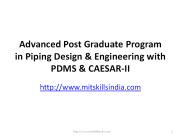 Post Graduate Course in Piping Engineering | Piping Engineering | Pipeline Engineering