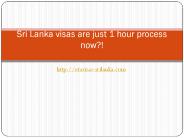 Sri Lanka visas are just 1 hour process now?!