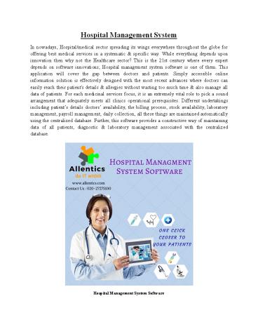 Healthcare Software PPT
