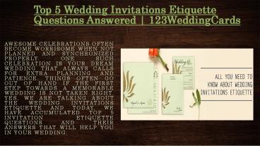 Top 5 Wedding Invitations Etiquette Questions Answered - 123WeddingCards