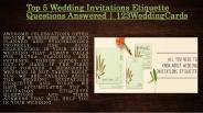 Top 5 Wedding Invitations Etiquette Questions Answered - 123WeddingCards