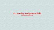 Accounting Assignment Help