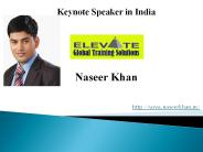 Keynote Speaker in India