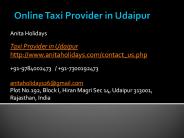 Online Taxi Provider in Udaipur