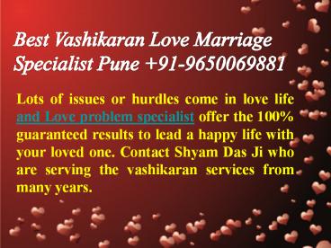 Best Vashikaran Love Marriage Specialist Pune 9650069881