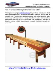 How To Choose The Right Shuffleboard Table?
