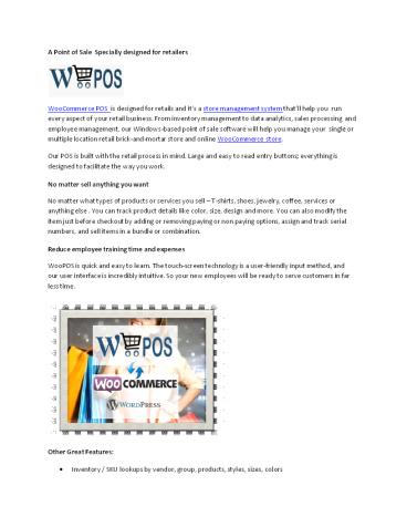 WooCommerce POS for Retailers | WooPOS Window Desktop App