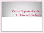 Career Opportunities for Architecture Student