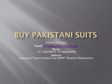 Buy Pakistani Suits Online