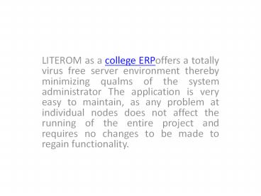 LITEROM as college ERP software