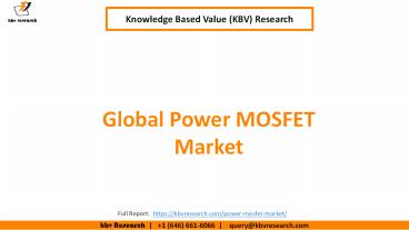 Global Power MOSFET Market Growth and Market Size