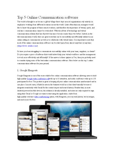 Online Communication software You Must Know