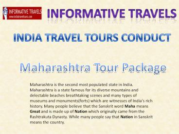 Places To Visit in Maharashtra